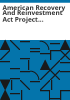 American_Recovery_and_Reinvestment_Act_project_administration_and_report_requirements_for_the_CWSRF