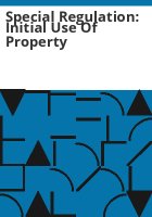 Special_regulation__initial_use_of_property