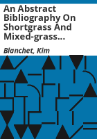 An_abstract_bibliography_on_shortgrass_and_mixed-grass_prairie_ecosystems